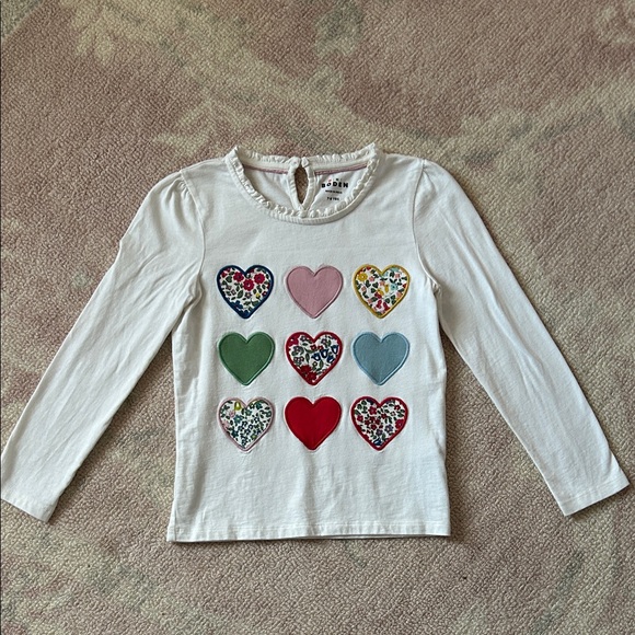 Mini Boden Other - Mini Boden Heart Appliqué Shirt